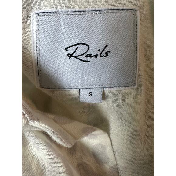 Rails Ellis Grey Jaguar Print Cotton Button Front Top Shirt Tunic size Small - Picture 3 of 16